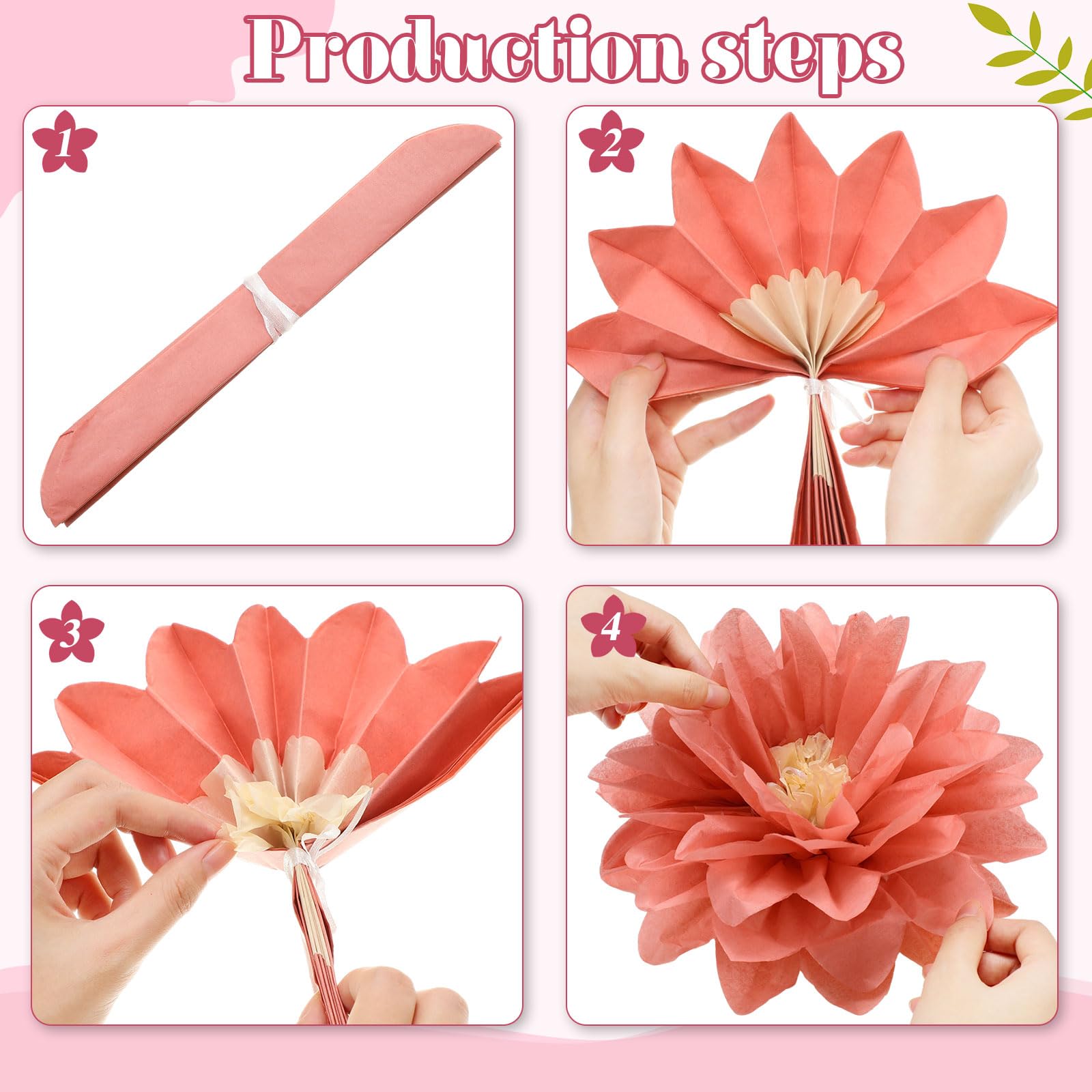 Geyee 18 Pcs Mexican Paper Flowers,Vintage Color,6" 8" 10"