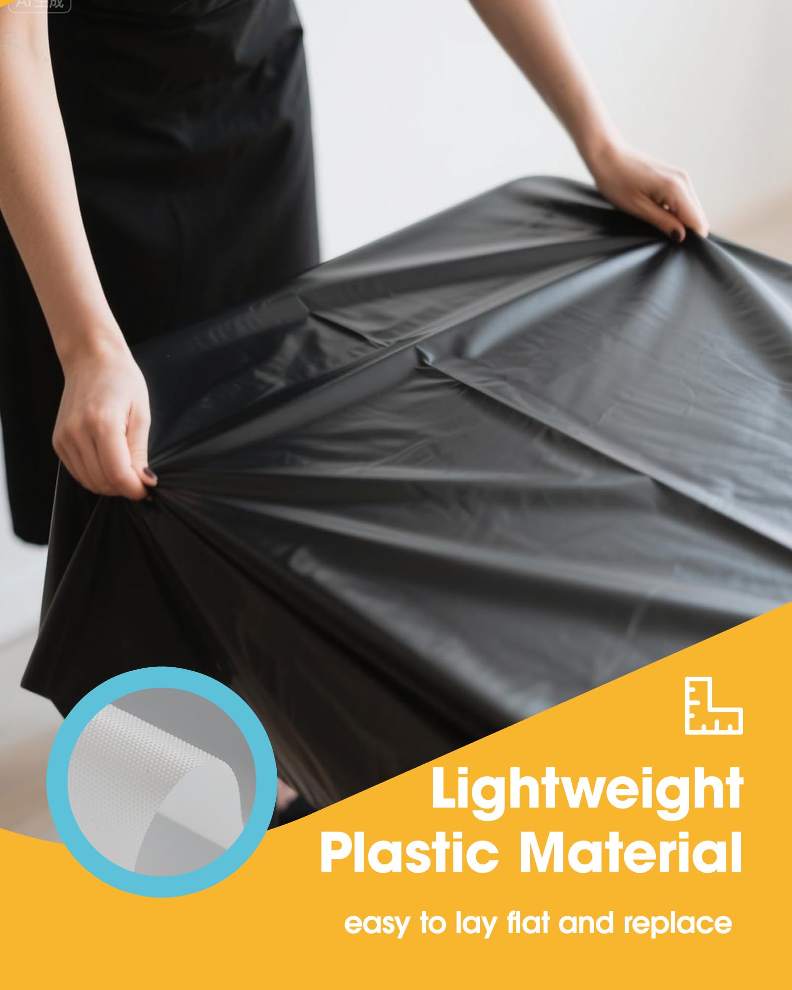Niuara Black Plastic Table Cloth - 4 Pack 54" × 108" Rectangle Disposable Tablecloths for 6FT