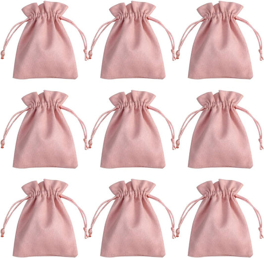 30 Pcs Pink Velvet Drawstring Bags Jewelry Pouches Jewelry Gift Bags Pouches Wedding Favors,3.1x3.9 inch