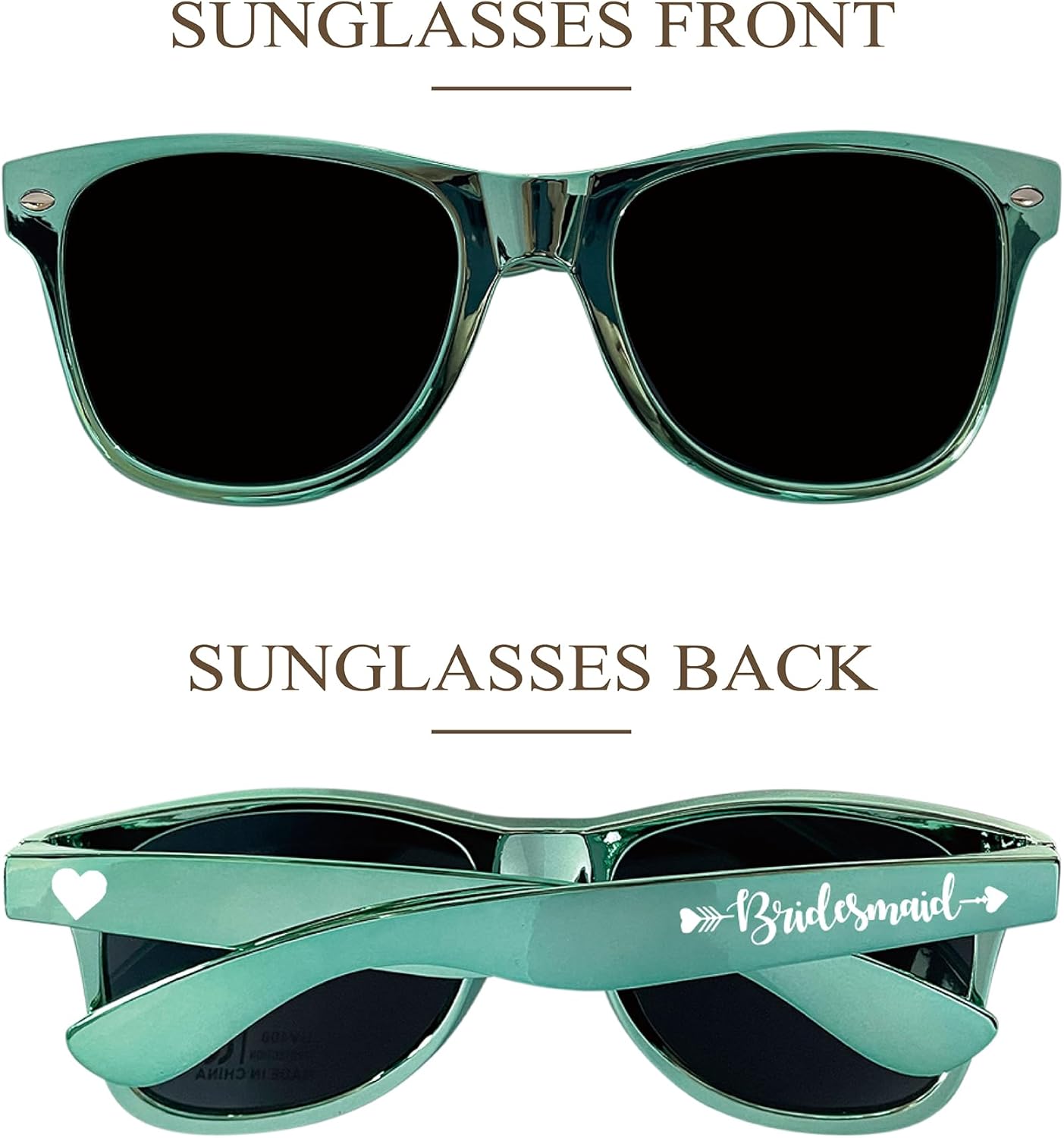 LADY&HOME 10 Pack Bachelorette Sunglasses,Bride Bridesmaid Sunglasses for Bachelorette Party Favors (Sage Green)