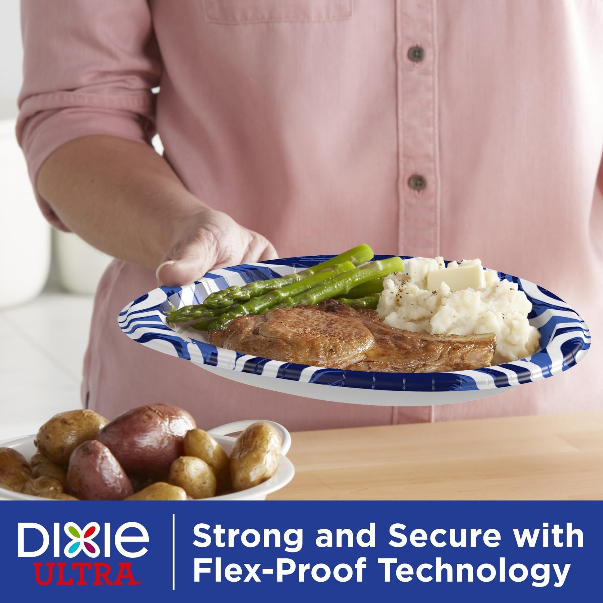 Dixie Ultra, Large Paper Plates, 10 Inch, 172 Count (4 packs of 43 plates), 3X Stronger*, Heavy