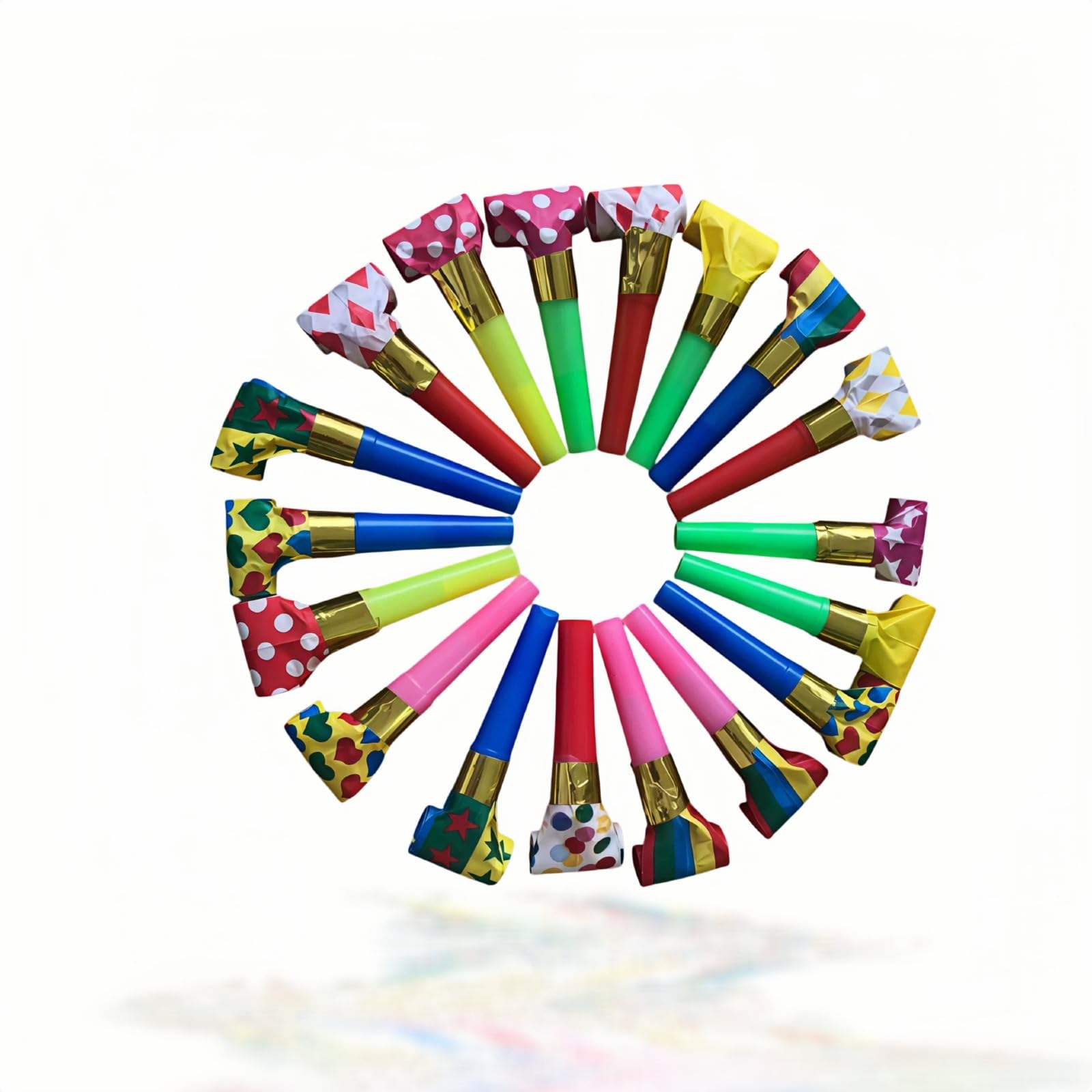 30-Pack Colorful Party Blowouts Noise Makers - Squawker Horns for Birthday, Wedding, New Year