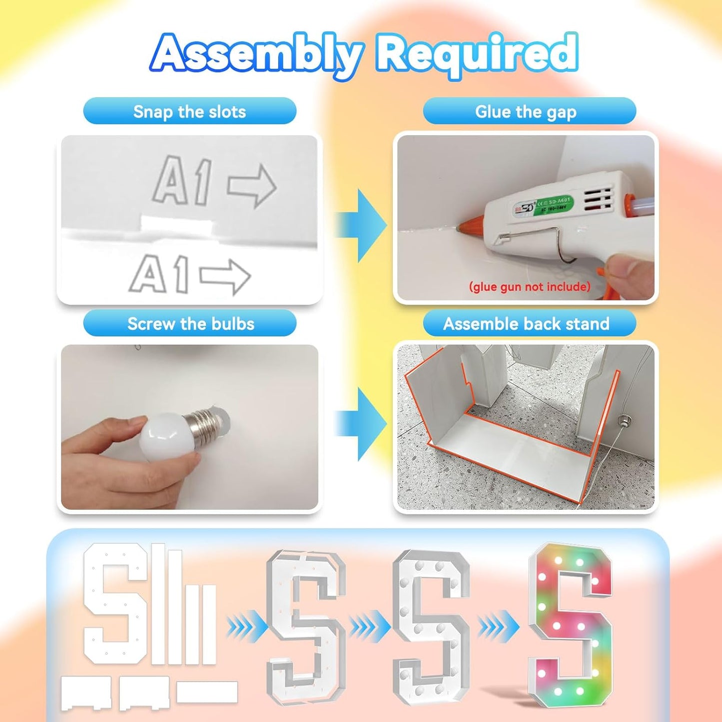 Ledido 4FT Marquee Light Up Letters, 34 Colors Changing Marquee Letter 4 Feet Tall with Remote, Big Letters for Party Wedding Graduation Birthday Decorations, Large Light Up Letter I