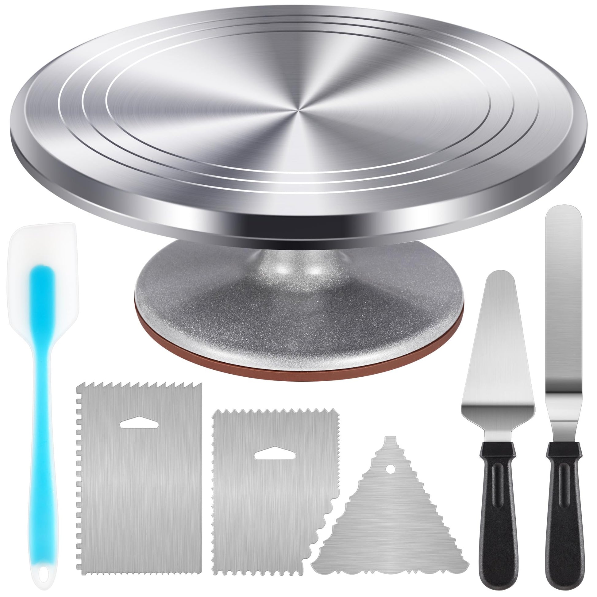 Kootek Aluminum Cake Stand Turntable Set for Decorating Baking Kit, 12"