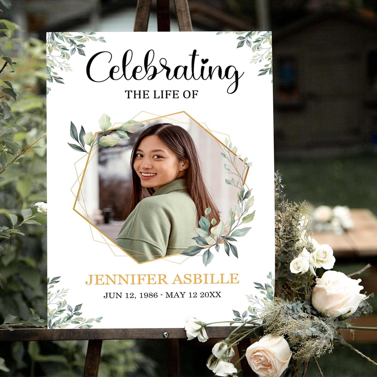 Greenery Funeral Welcome Sign, Celebration of Life Sign, In Loving Memory Sign, Large Funeral Sign, Memorial Sign, Funeral Decor, Funeral Sign, Funeral program