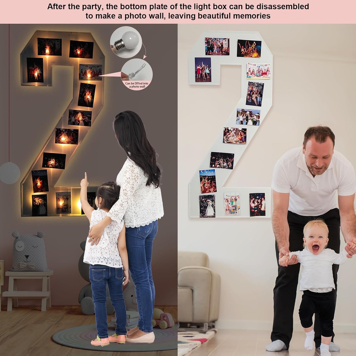 4FT Plastic Marquee Numbers 9 - Light up Numbers Are Made from Corrugated Plastic Board - Quick Assembly Without Tools, Disassembled Components Can Be Used for Photo Wall Decoration, Yard Sale Signs