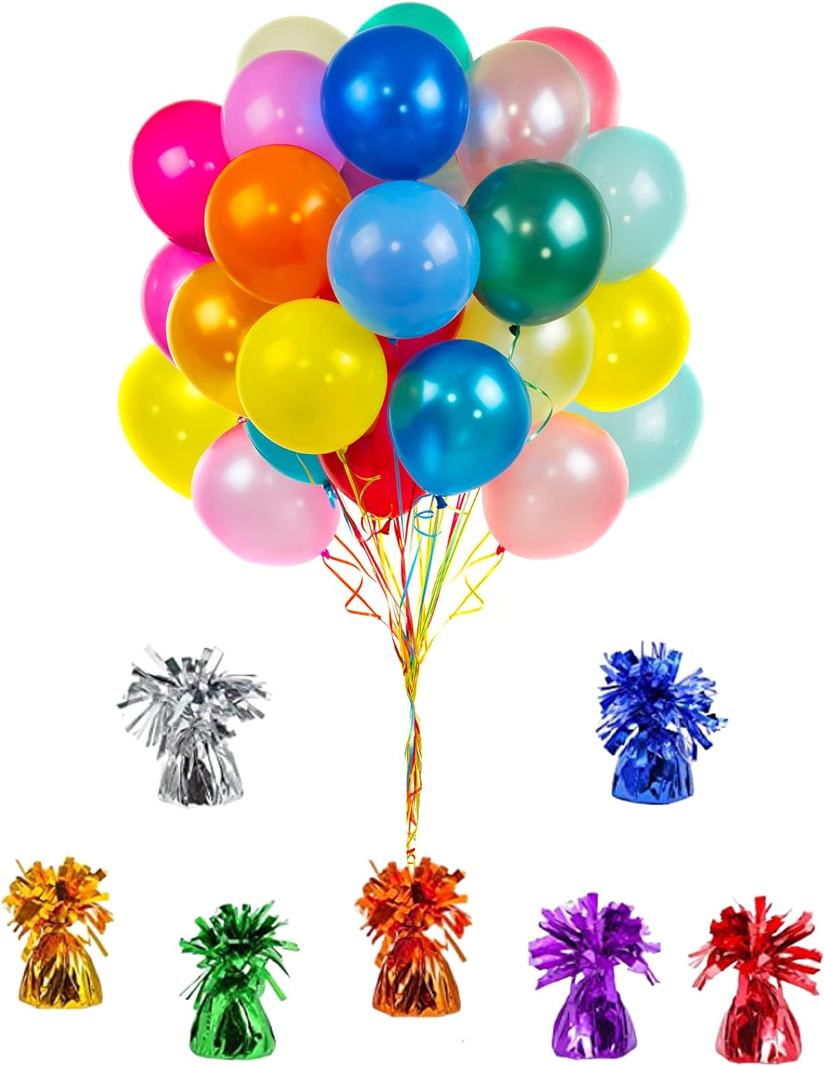 Metallic Balloon Weights, Birthday Party Favors, Novelty and Gag Gifts, 5.5" Inches, 12-Pack (Orange)