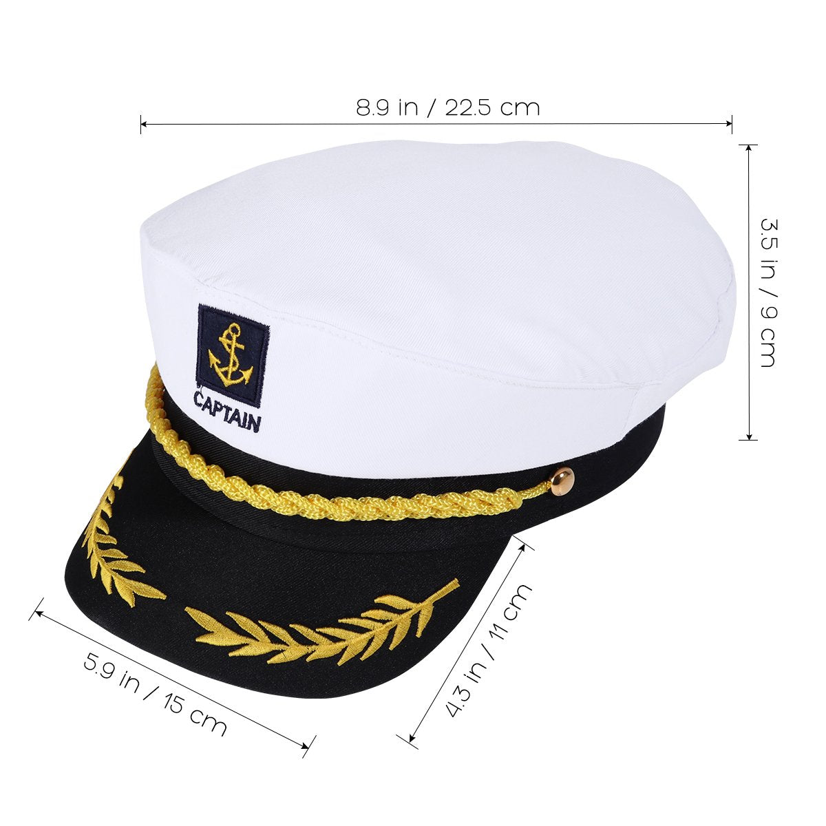 Adult Yacht Captain Hat White Sailor Hat for Women Men Yacht Boat Sailor Captain Cap Marine Admiral