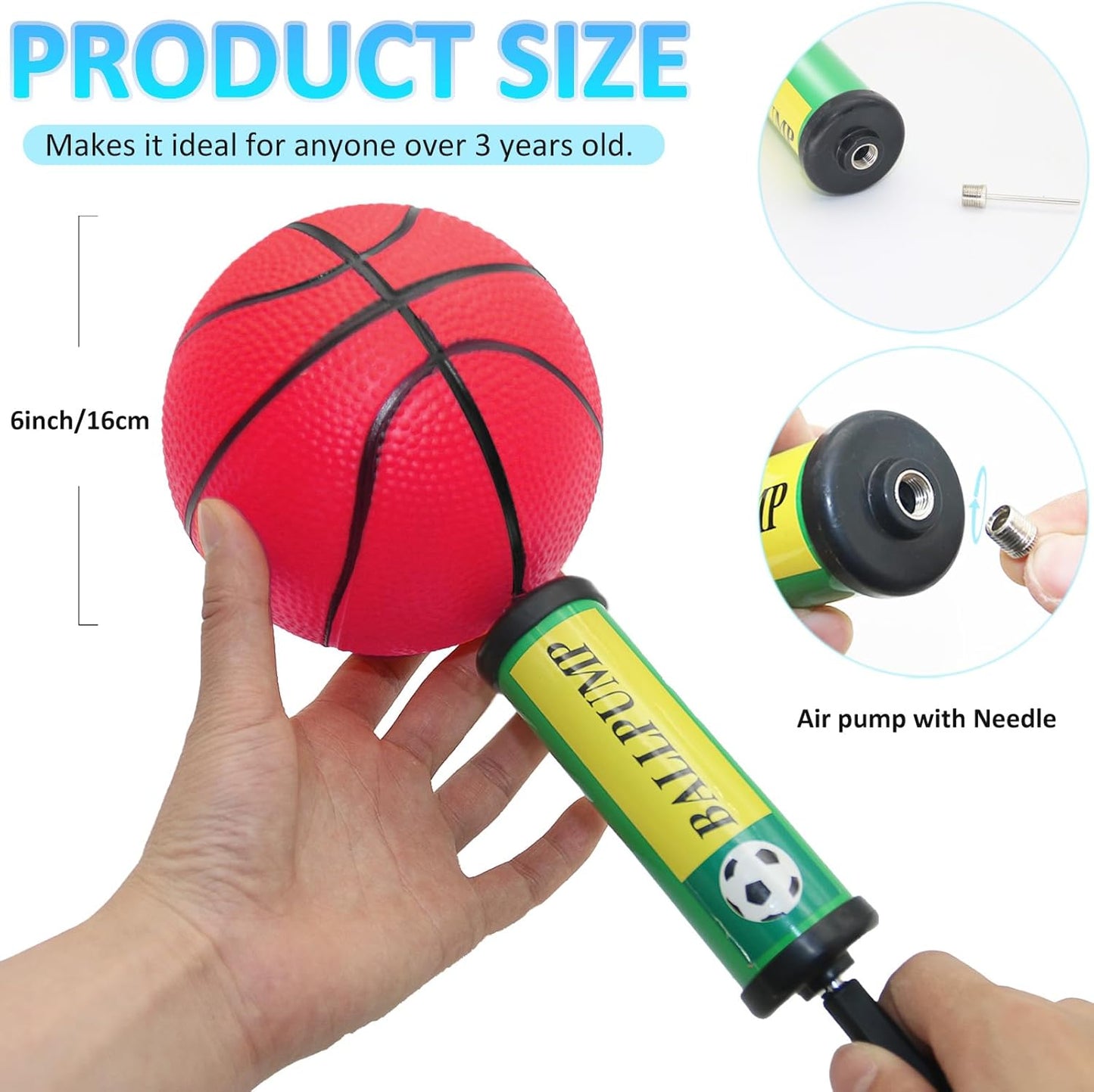 42Pcs 6" Mini Basketball Set, PVC Small Basketballs for Over The Door Hoop Games, Party Favors, Indoor Outdoor Play, Adults Kids, Pool Beach, Colorful