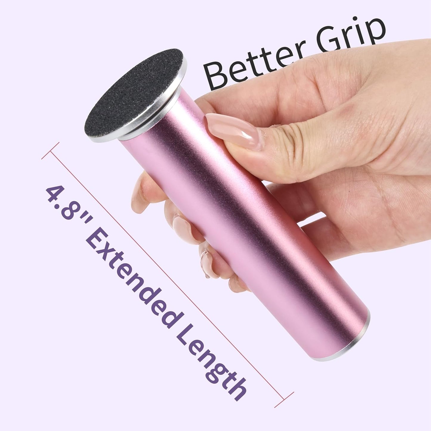 Electric Foot Callus Remover with 120pcs Sandpaper Discs(3 Sizes), Professional 800RPM Aluminum 4.8 Inches Callus Remover for Feet, Stepless Speed Control for Dead Skin (Purple)