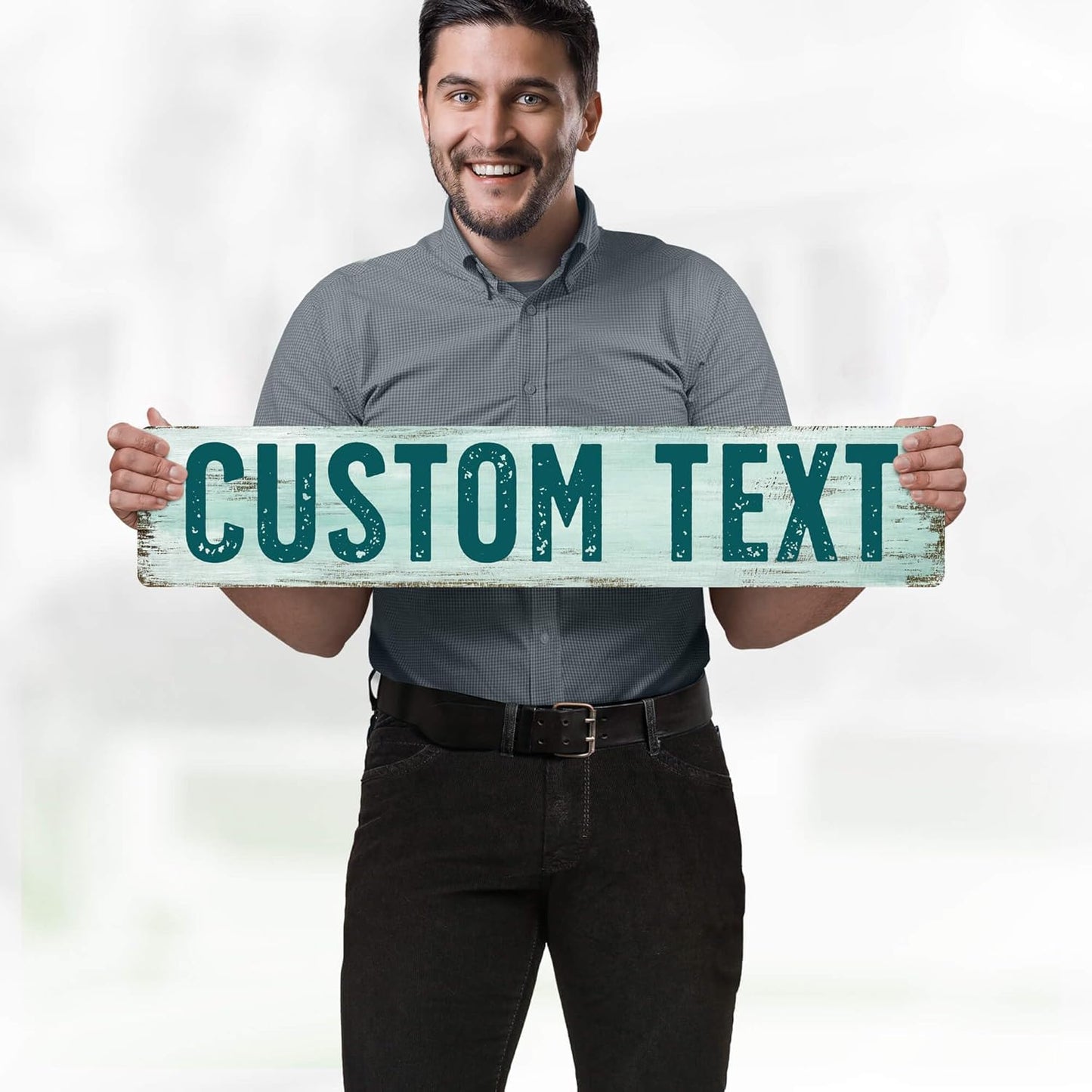 Custom Sign, Custom Street Sign, 11 Font Colors, 13 Font Styles, 4 Hole Options, 22 Sizes, 6x30 Inches, Rust Free DiBound, Fade Resistant, Made in USA by My Sign Center (Shabby Chic)
