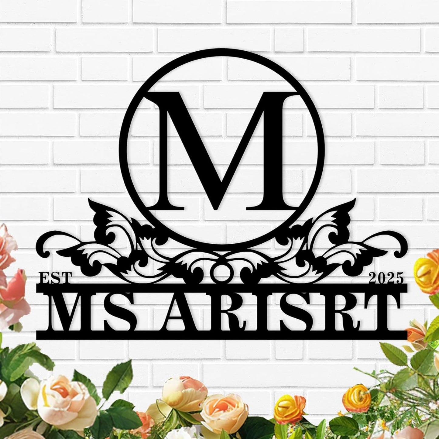 Custom Metal Name Sign, Personalized Family Last Name Signs for Home, Split Letter Monogram Wall Art Decor, Customized Metal Signs for Outdoor, Personalized Wedding Housewarming Gift