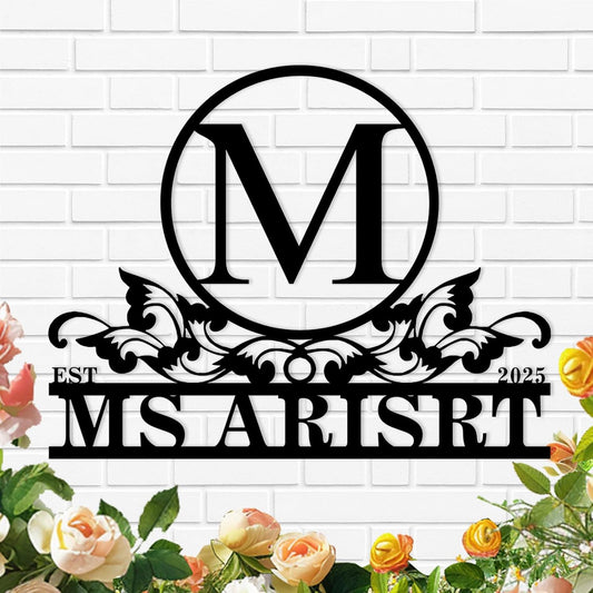 Custom Metal Name Sign, Personalized Family Last Name Signs for Home, Split Letter Monogram Wall Art Decor, Customized Metal Signs for Outdoor, Personalized Wedding Housewarming Gift