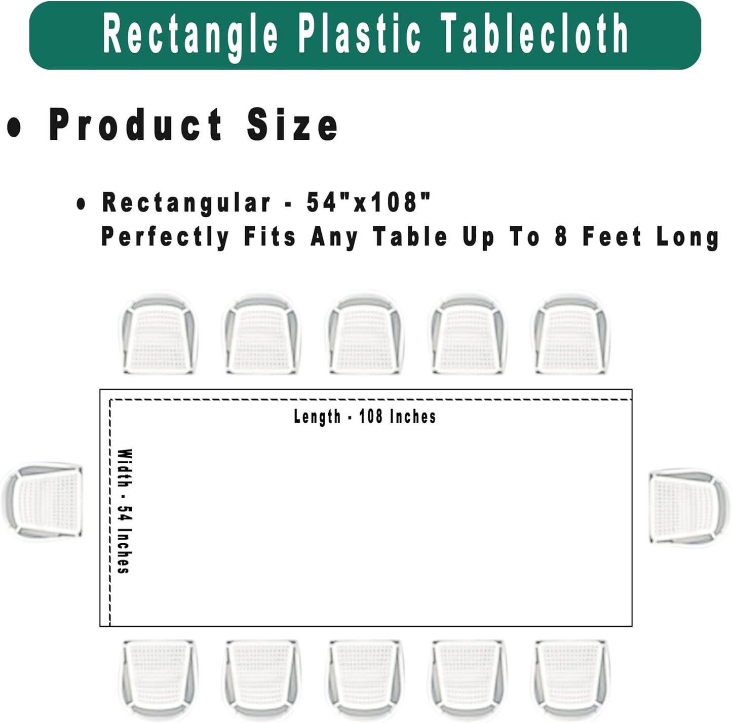 Black & White Gingham Checkered Plastic Tablecloths 2 Pack Disposable Table Covers 54 x 108 Inch Party Tablecovers Buffalo Plaid Table Cloth for BBQ, Picnic, Birthday