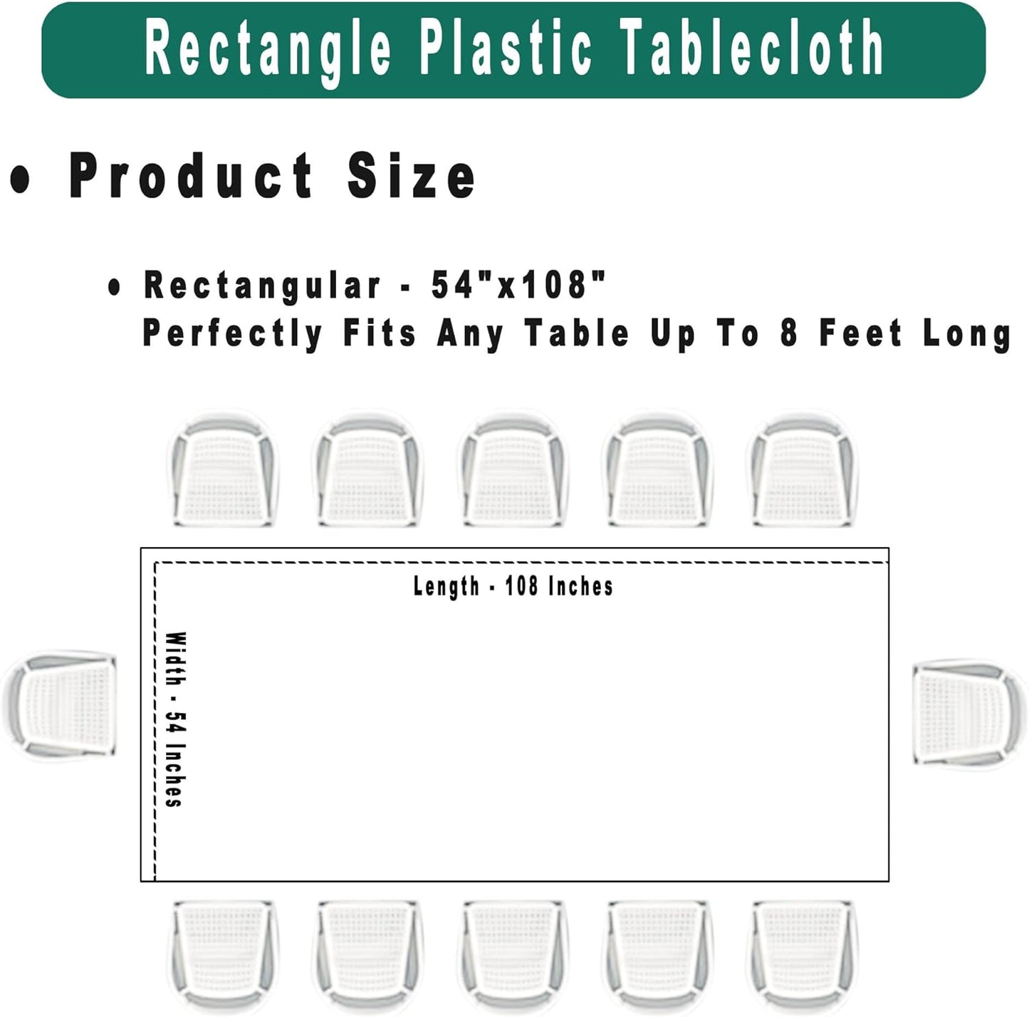 PARTY ULYJA Happy Birthday Plastic Tablecloths 2 Pack Rainbow Disposable Table Covers White Shower Party Tablecovers 54 x 108 Inch Rectangle Table Cloths for Picnic Birthday Wedding Parties 8 ft