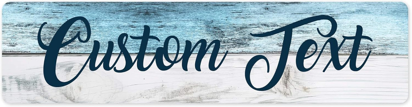 Custom Sign, Custom Street Sign, 11 Font Colors, 13 Font Styles, 4 Hole Options, 22 Sizes, 6x24 Inches, Rust Free DiBound, Fade Resistant, Made in USA by My Sign Center (Coastal)