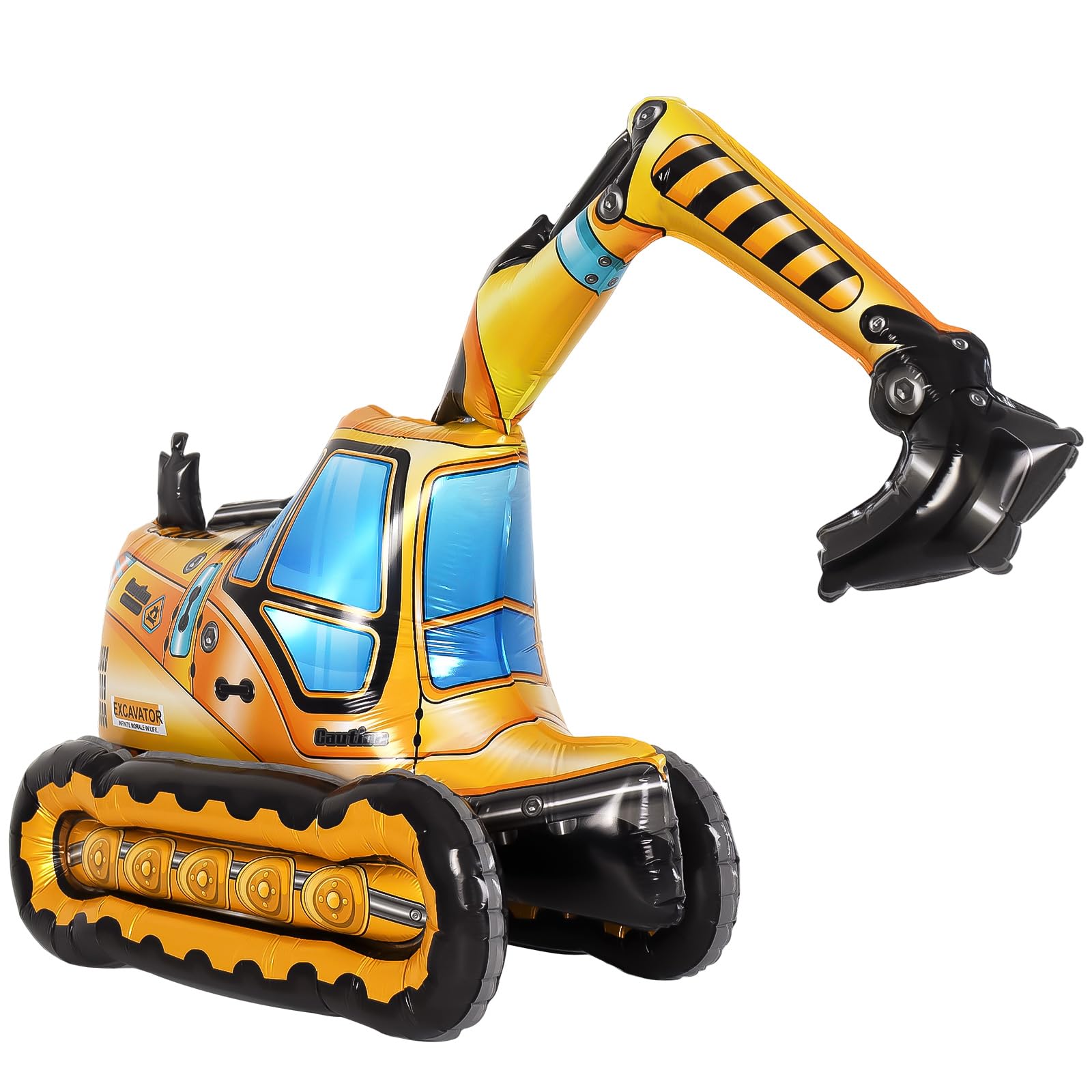 YOTHORN Self Standing 4D Foil Construction Balloon,Large Excavator Balloon, Digger Engineering