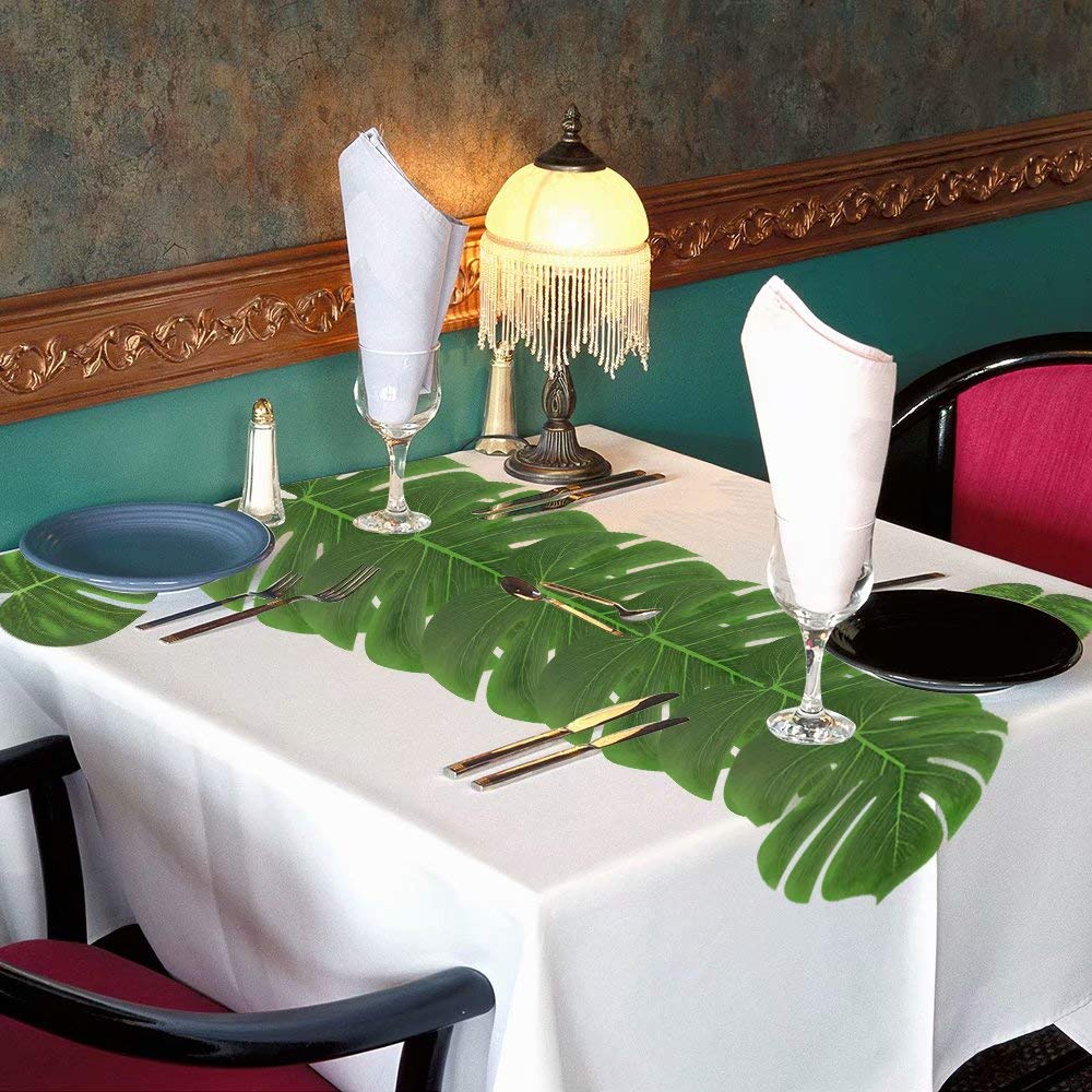 UMIKU 60Pcs Luau Party Decorations Tropical Hawaiian Supplies Palm Leaves