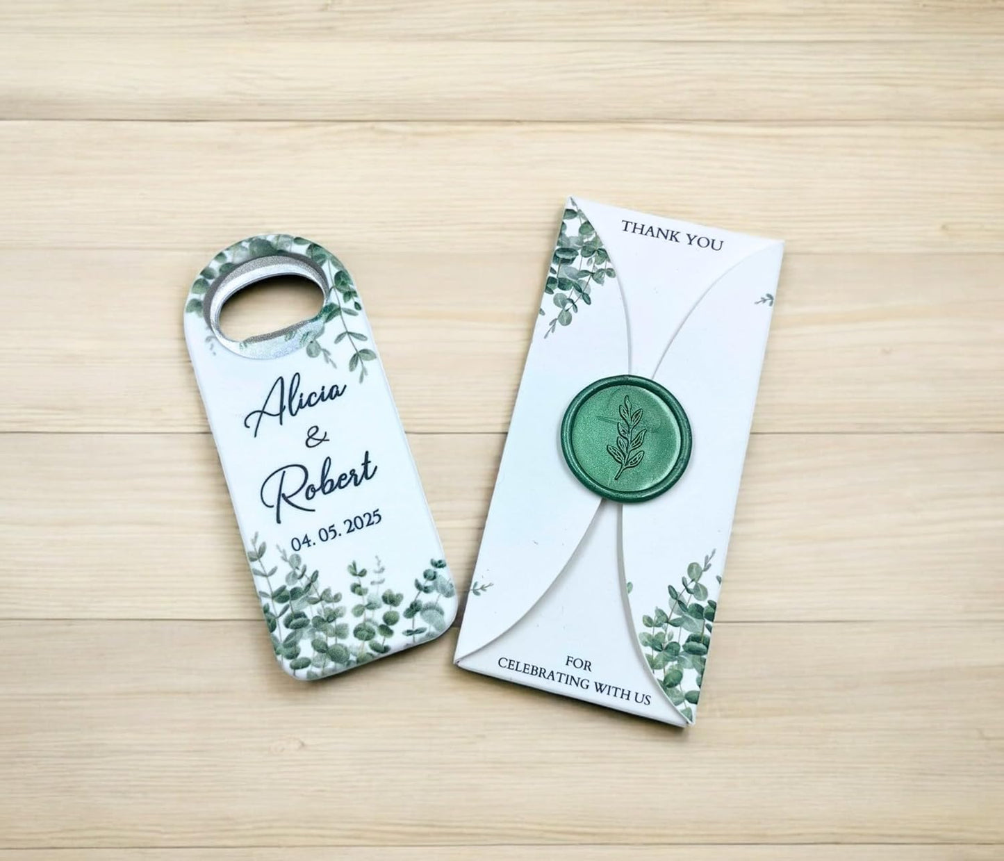 Wedding Bottle Opener Favors for Guests in Bulk, Hearts Shape Bottle Opener, Personalized Party Favors in Bulk, Wedding Favor Guests. 20 to 300 pcs. Custom Fridge Bottle Opener (Rectangular)