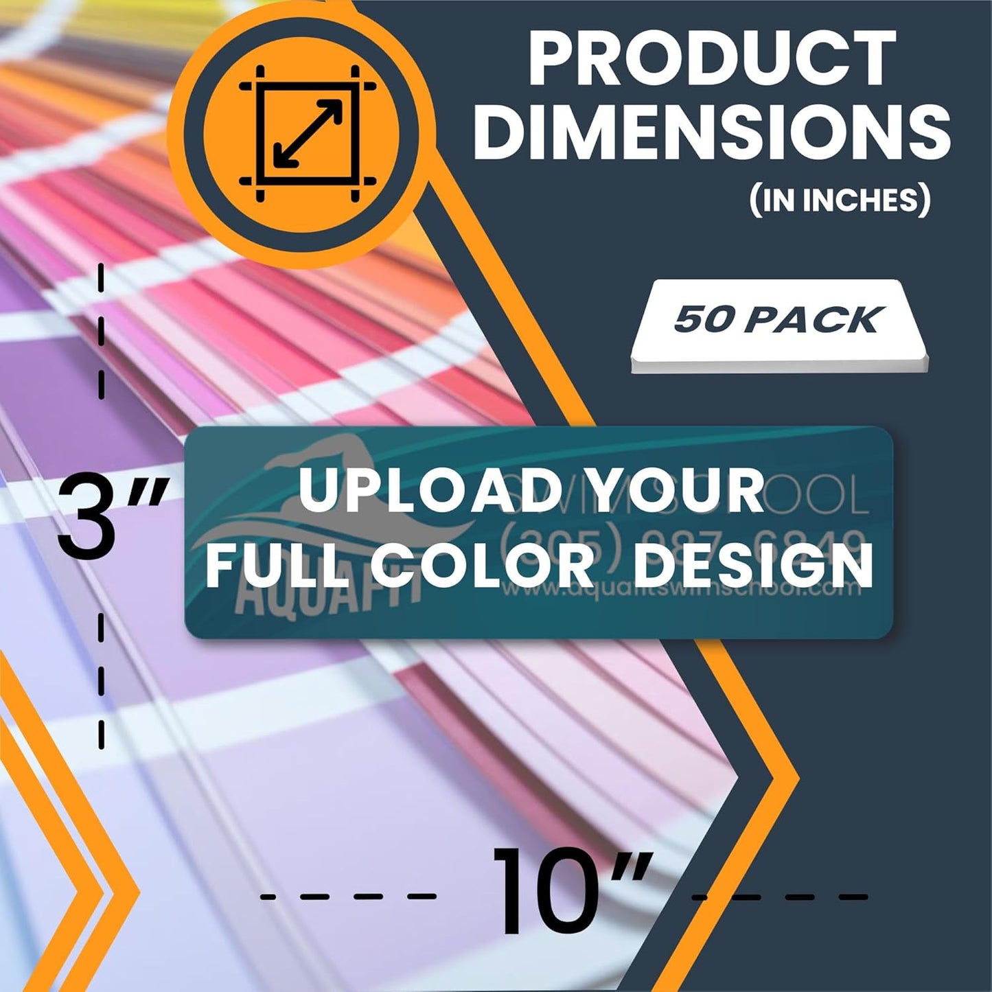 Magnet Me Up Custom 10x3 Inch Rectangle Magnet, 50 Pack, Customizable for Businesses, Personal Use, Choose Your Text, Upload Image, Magnetic Vinyl for Car and Any Magnetic Surface, Crafted in USA