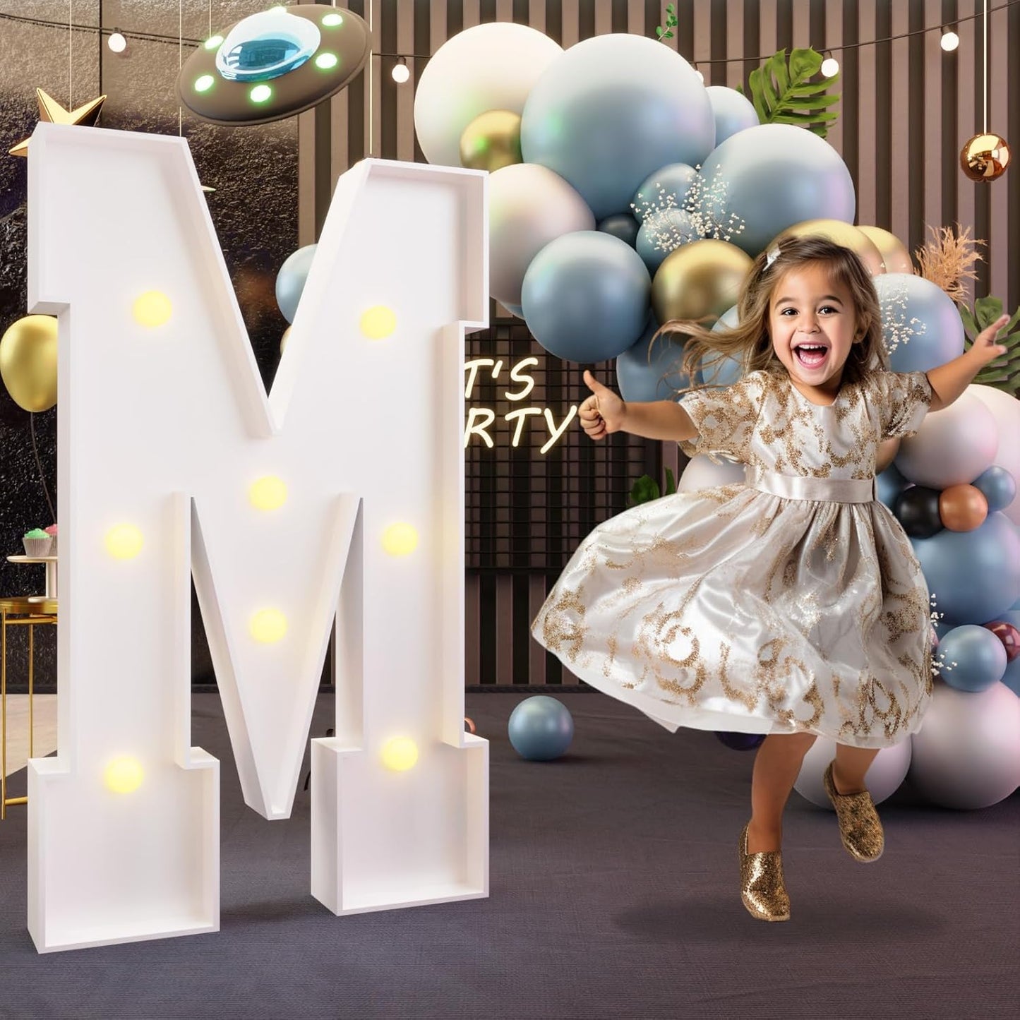 imprsv Marquee Light Up Letters, 3FT Marquee Letters for Birthday Baby Shower Wedding Decorations Light Up Letters for Engagement Party Decor, Large Marquee Letters for Party Decorations, Letter M