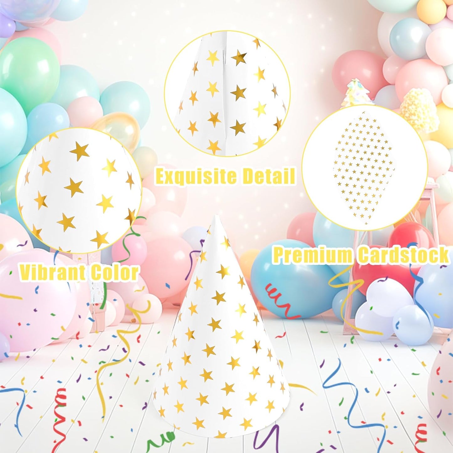 CANREVEL Party Hats for Kids and Adults, Party Headwear, Happy Birthday Hats, Birthday Party Decorations