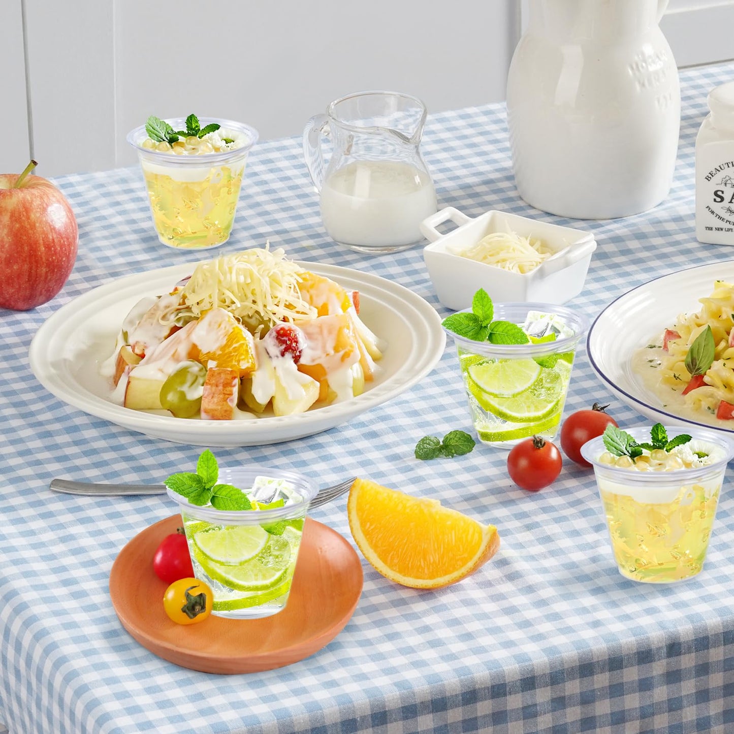 Lamosi 100 Pack 9 oz Clear Plastic Cups Disposable Cups