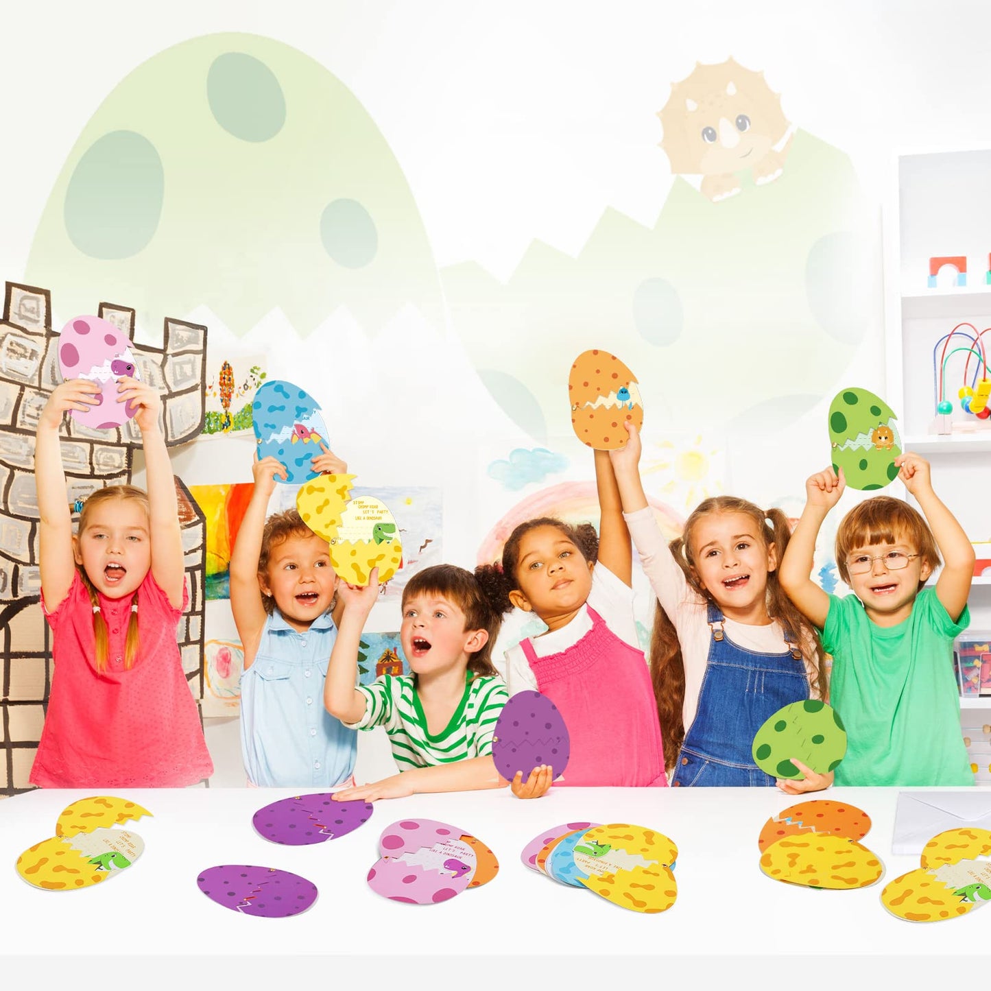 24 Pack Dinosaur Birthday Party Invitations Cards with Envelopes Dinosaur Party Supplies Fill In