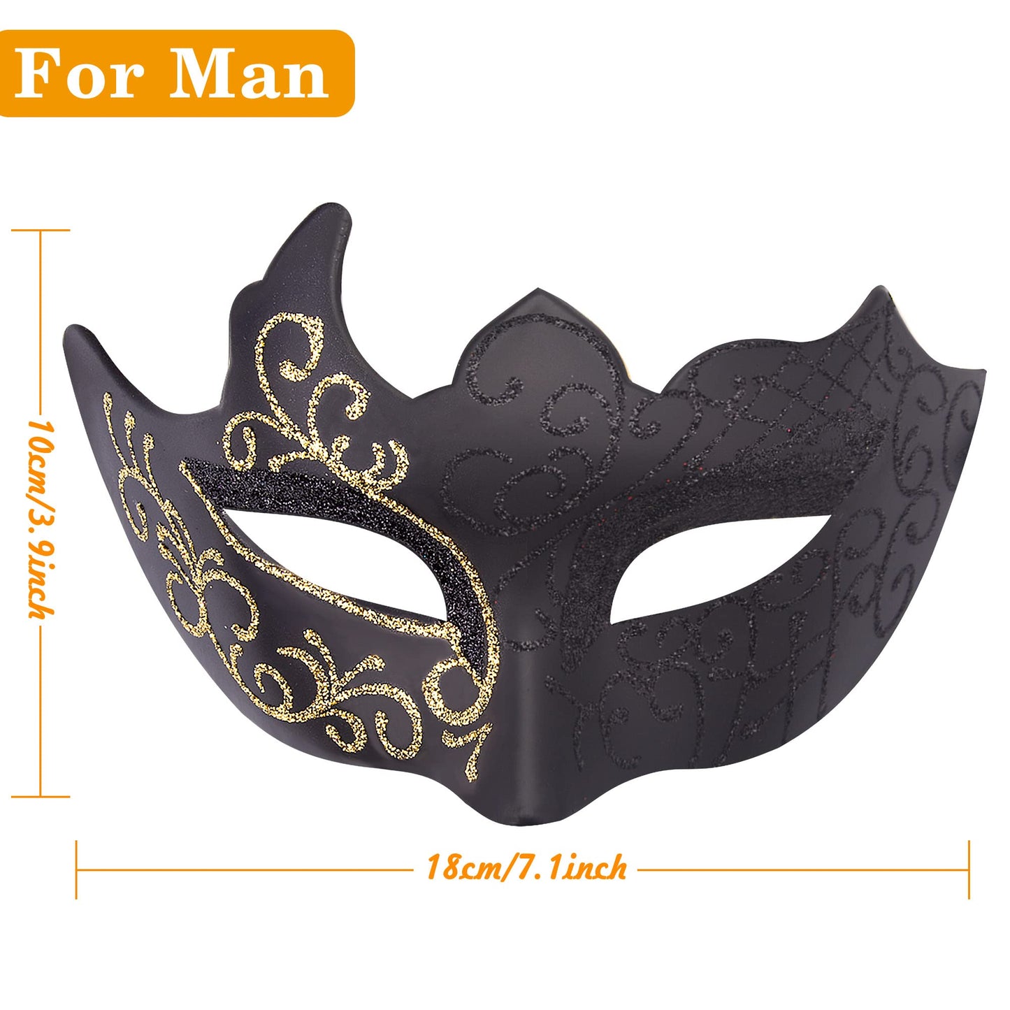 SIQUK Couple Masquerade Masks Plastic Venetian Party Mask Halloween Costume Mask Rhinestone