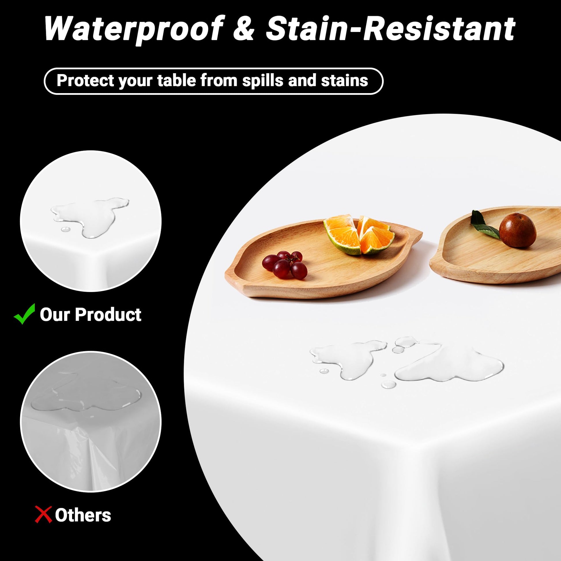 QZYL 4 Packs White Plastic Tablecloth, Large Sturdy Disposable Table Cloth
