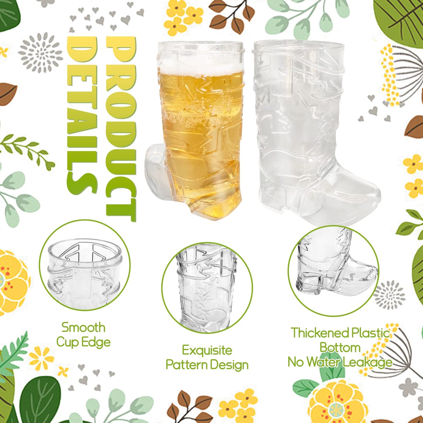 30 Pcs Mini Cowboy Boot Shot Glasses,1oz Plastic Western Cowboy Beer Mugs,Reusable Cowgirl Party