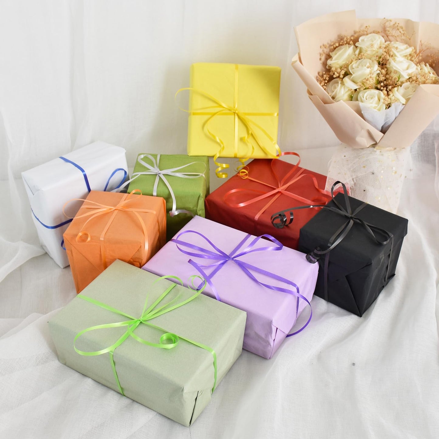 TONIFUL Rainbow Curling Ribbon-6 Assorted Colors Balloon Curling Ribbons Set-600 Yards Balloon