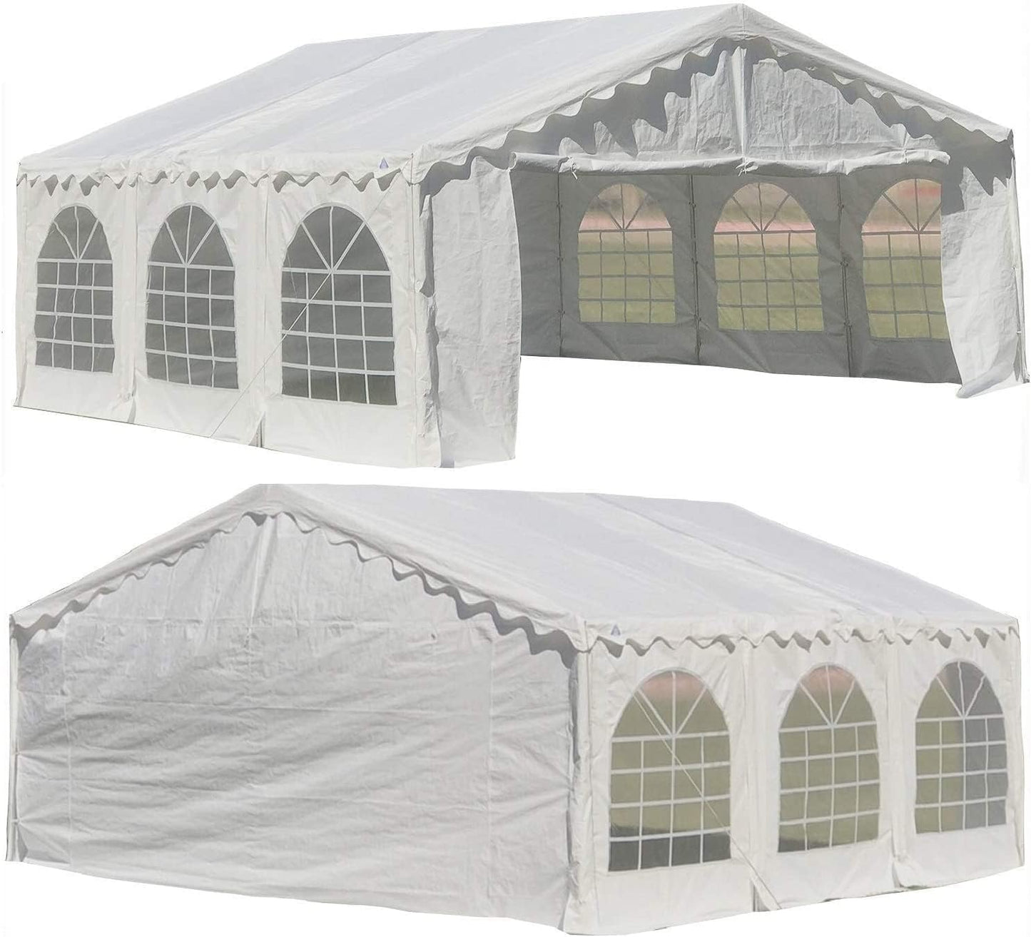 Delta 20'x20' Budget PE Tents Including 2 Free Bags for Parties, Outdoor Canopy Carpas para Fiestas, Wedding Party Tent with Waterproof Top & Removable Sidewalls for Patio Outdoor Events(B Model)