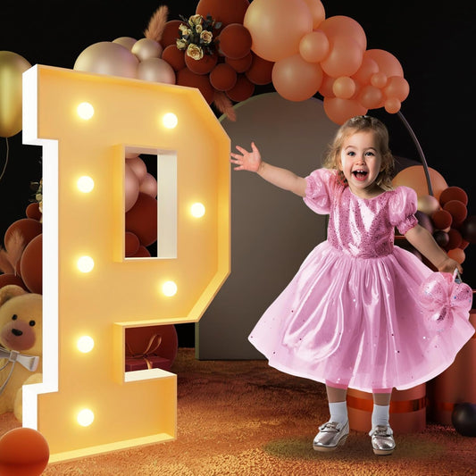 imprsv 3FT Block Marquee Letters Light Up Letters for Birthday Baby Shower Party Backdrop Decor, Large Light Up P for Wedding Decorations Engagement Party Decorations