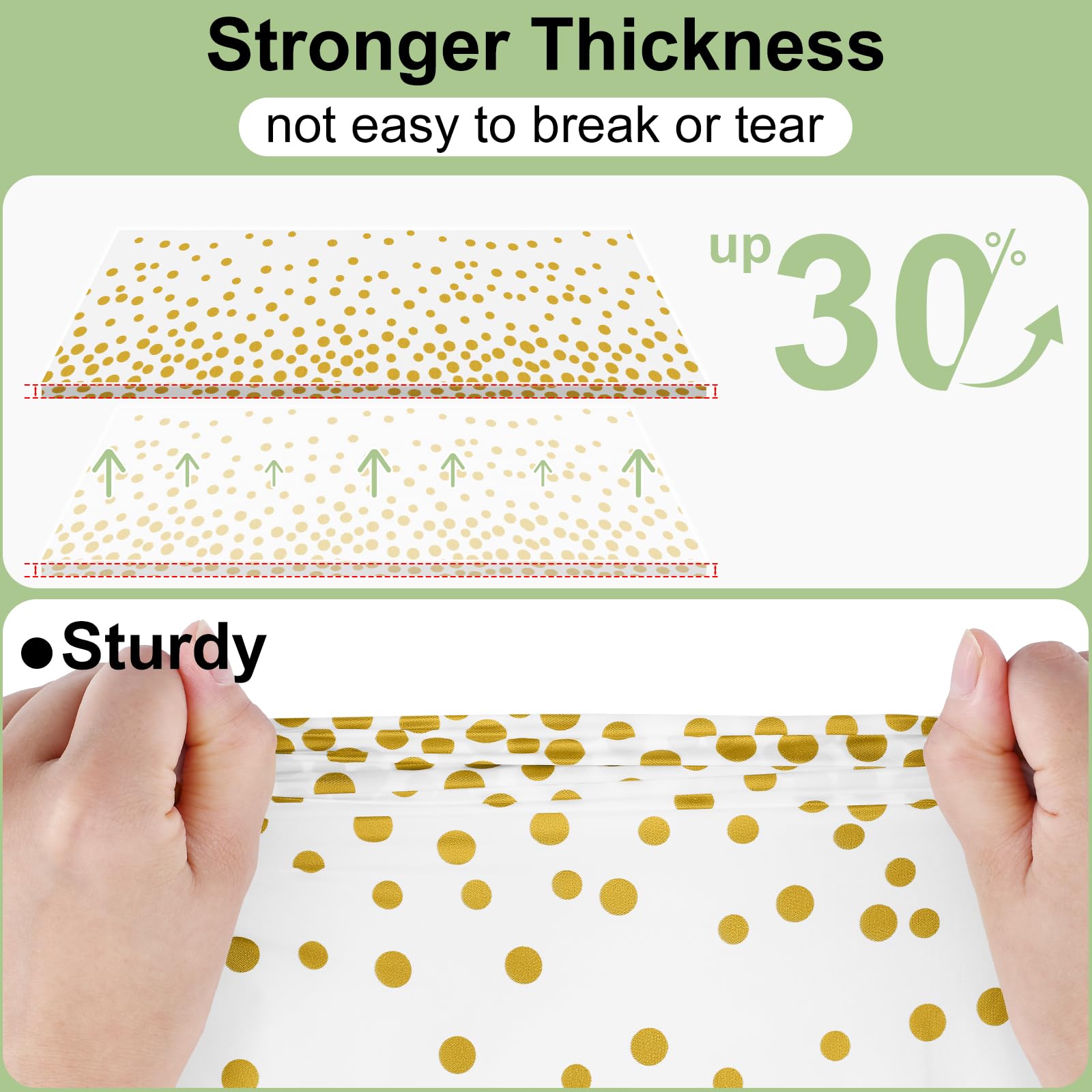 misaya 3 Packs Dot Disposable Table Cloth, 54 x 108 Inch Waterproof Plastic Tablecloth, Rectangle