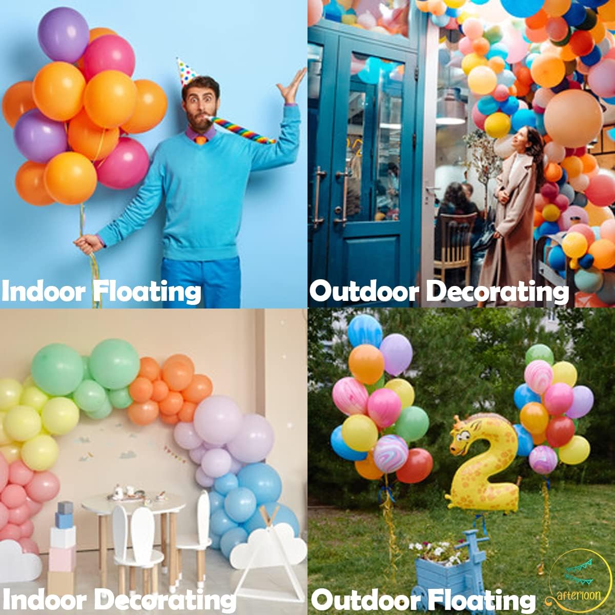 AFTERLOON® Biodegradable Balloons 50 pcs Pearlized Fuchsia 10 Inch, Pearlescent Thickened Extra Strong Latex Helium Float, for Baby Shower Gender Reveal Arch Wedding Birthday Party Decorations