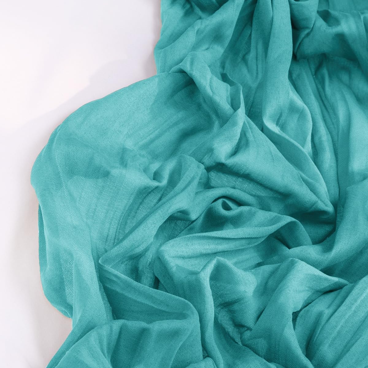 Teal Green Cheesecloth Table Runner Fall Table Runner Boho Gauze 120 Inches Turquoise Cheese Cloth Fall Table Decorations for Thanksgiving Wedding Bridal Baby Shower Tea Party Decor