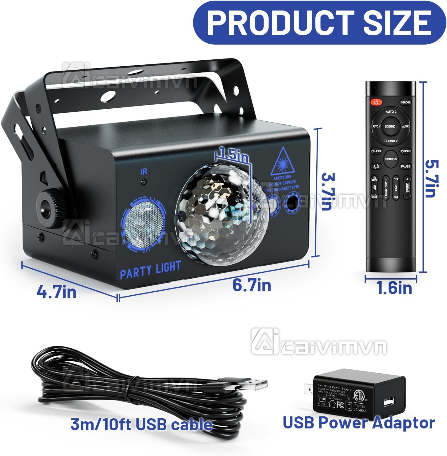 Party Lights, Disco Light Dj Disco Ball LED Sound Activated Stage Lights with Remote Control for Parties Bar Club Pub Christmas Birthday Wedding Holiday Dance Xmas Decorations