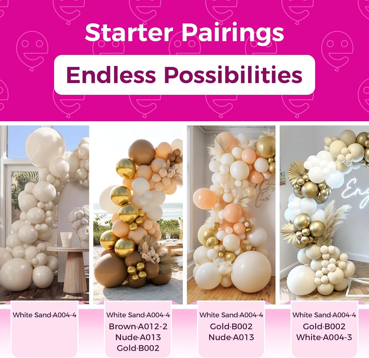 Bezente White Sand Latex Party Balloons - 100 Pack 12 inch Round Helium Sand White Balloons for Birthday Wedding Bridal Shower Gender Reveal Party Decoration