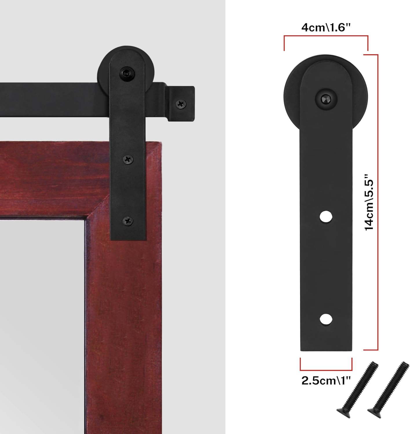 COGOOD Farmhouse Bathroom Mirror - 45 x 30 Rustic Wood Framed Wall Barn Door Mirror for Entryway, Living Room, Entryway Wall Decor (Espresso)