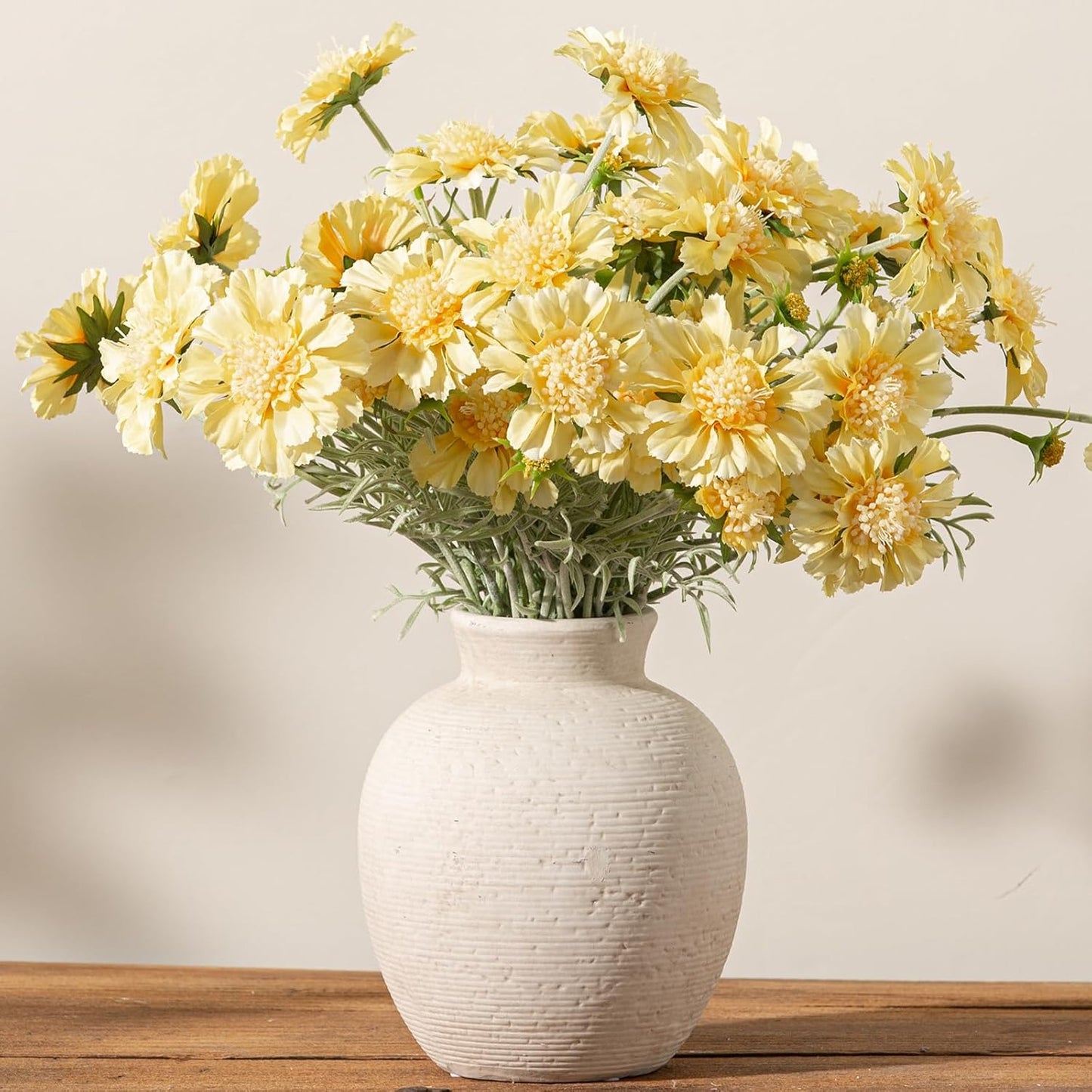 Ceramic Flower Vase Home Decor - Farmhouse Table Vases Rustic Vintage Living Room Kitchen Bedroom Decorations for House Book Shelf Office Coffee Desk Dining Fireplace (7.4" Rustic)