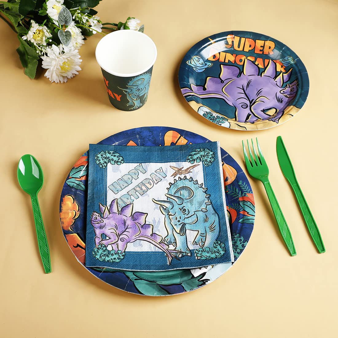 Dinosaur Birthday Party Supplies Kit For Boys, Dinosaur Party Decorations-20 Guest-Include Dino