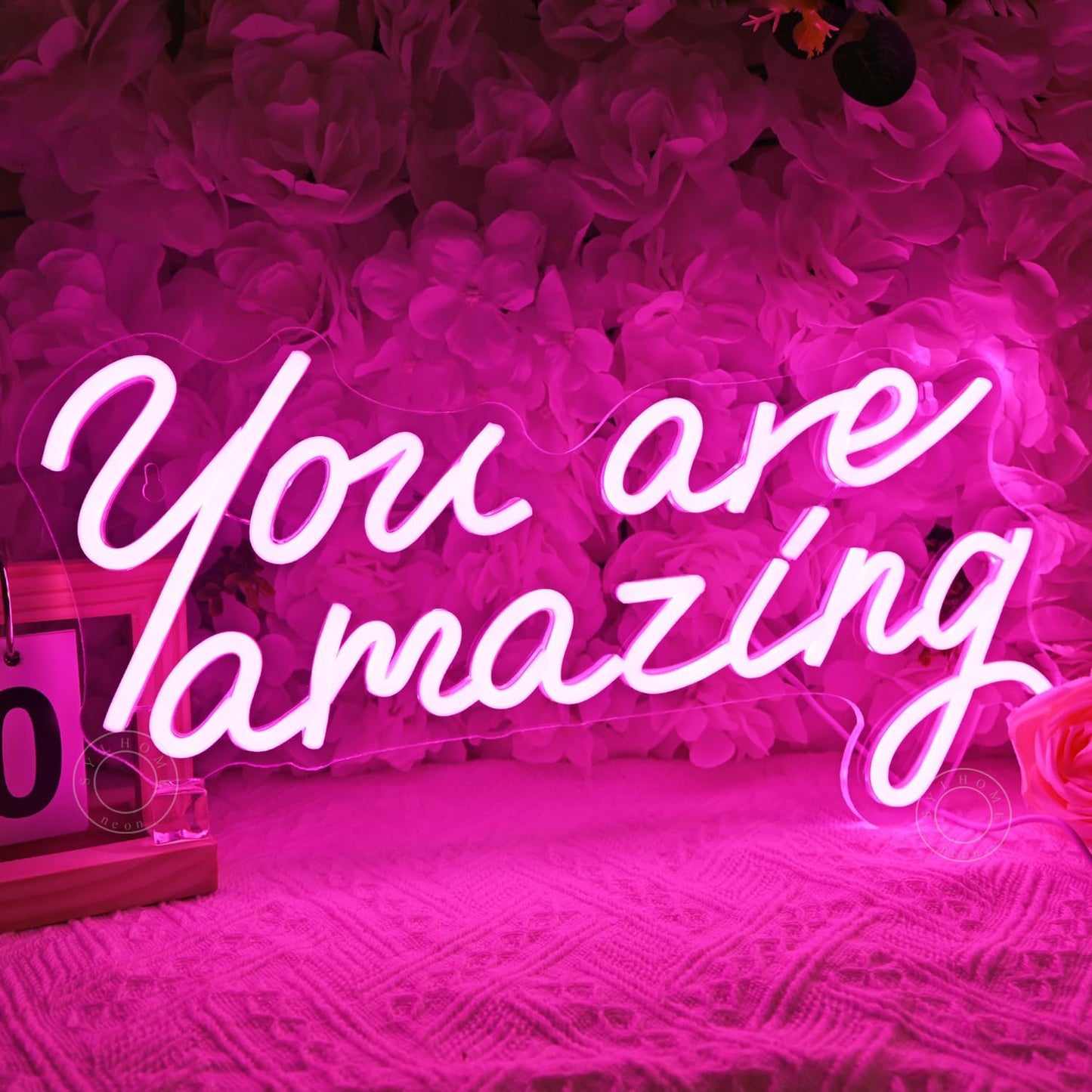 SYLHOME Pink You Are Amazing Led Neon Light Sign Girls Bedroom Kids Room Wall Decor Sign Wedding Birthday Christmas Graduation Party Sign Student Gifts USB 15.75" X 8.94"