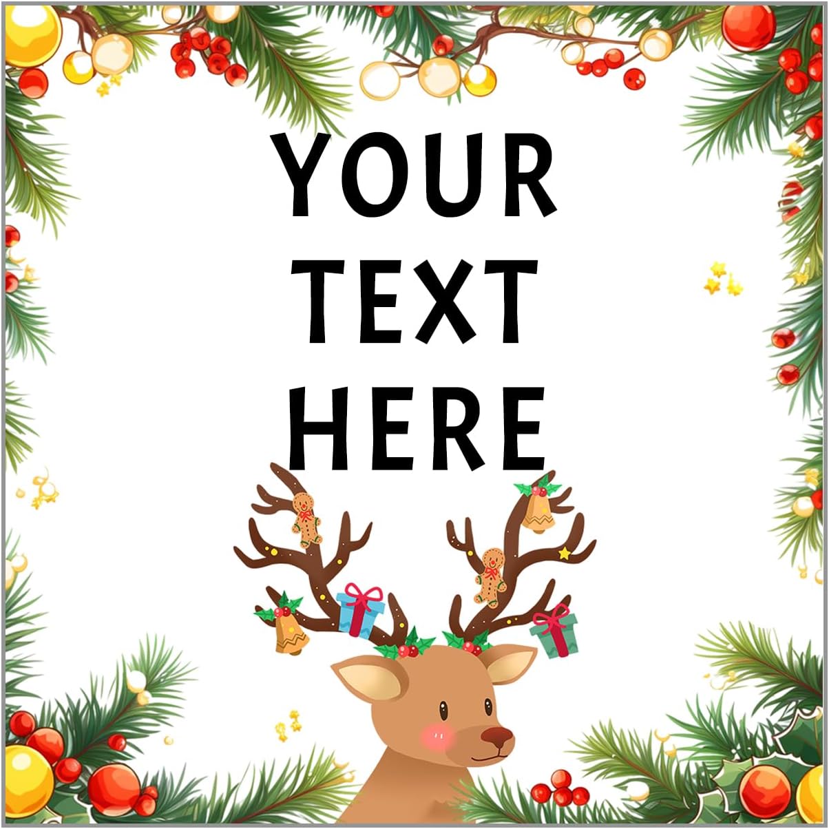 100-1000pcs Custom Stickers Merry Christmas Stickers Personalized Labels Adhesive Xmas Decorative Envelope Seals Stickers for Cards Gift Boxes(VSquare-8)