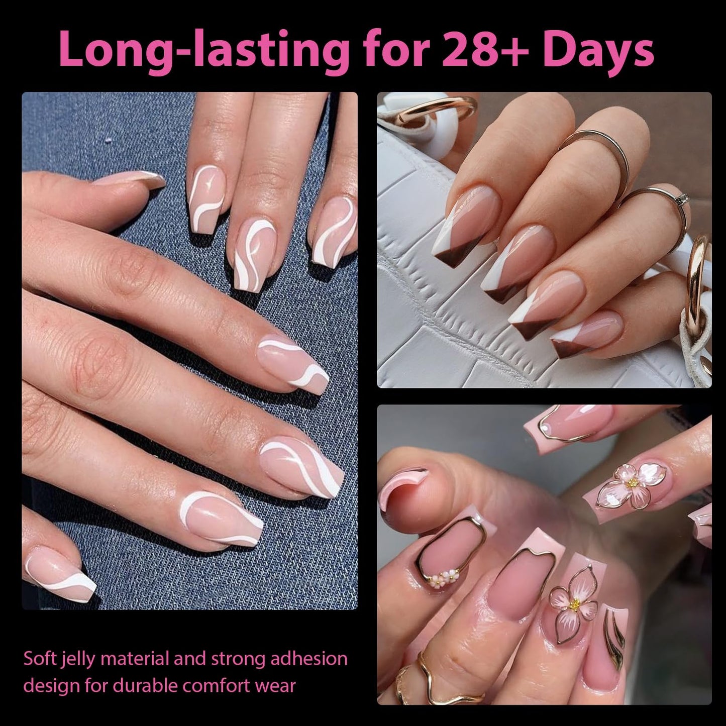 UNA GELLA Short Coffin Nails Tips, 504pcs No c Curve short Coffin Gel Press On Nails Pre Etched For Women Acrylic Nail Extension Full Cover Home Salon 12 Sizes