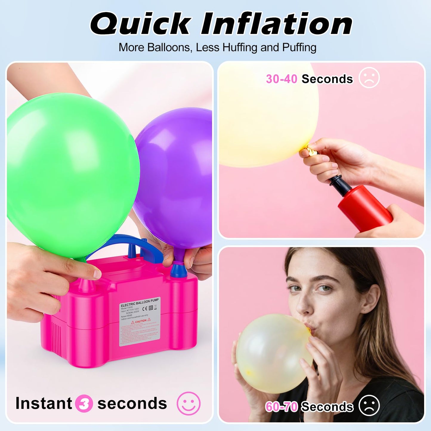 Motorenbau Electric Balloon Pump with Dual Nozzle & 2 Tying Tools