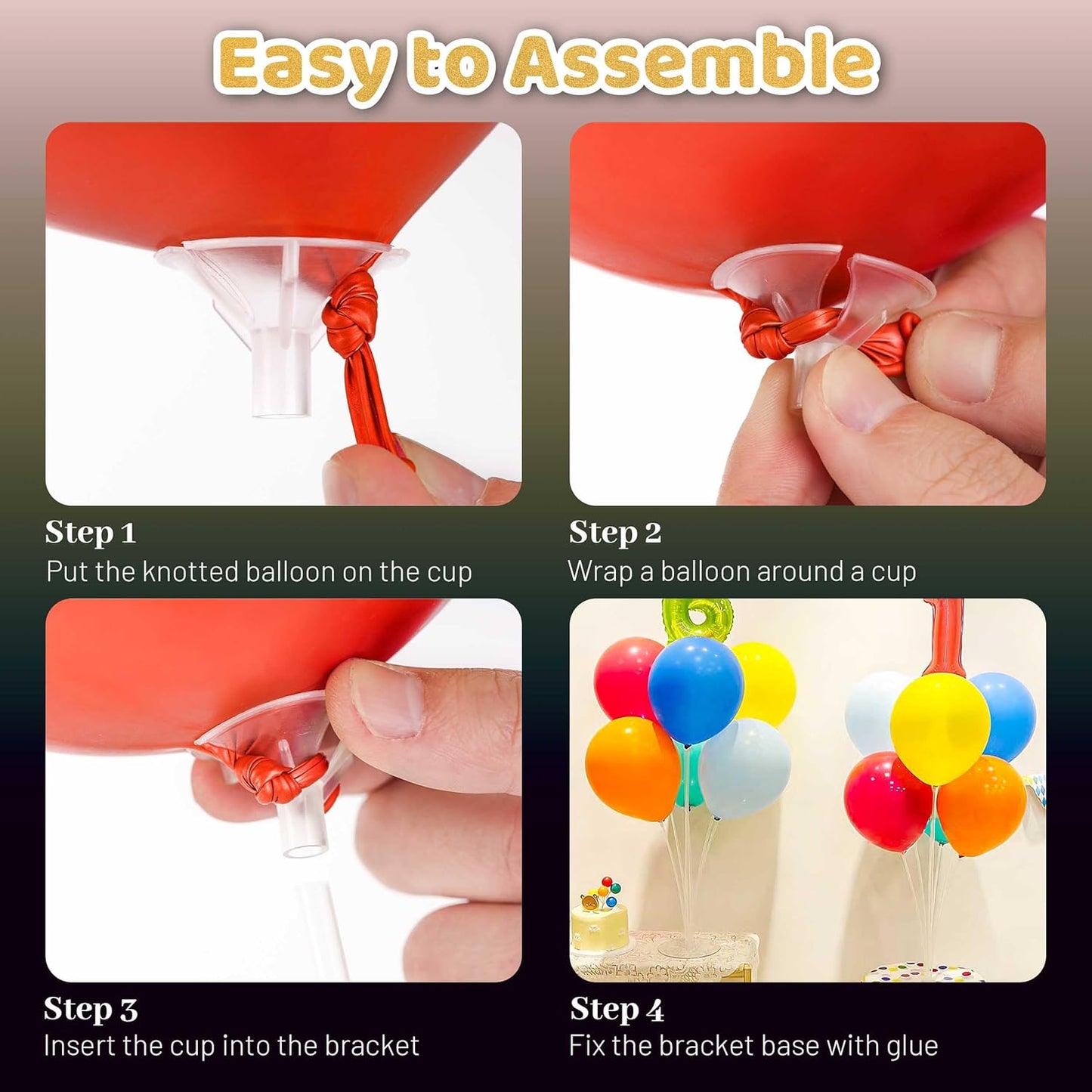 JOYYPOP 10 Sets Balloon Stand Kit, Balloon Sticks with Base Party Supplies Birthday Graduation Party Decorations Wedding