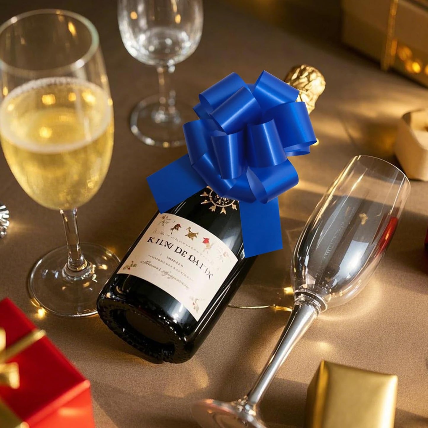 12 PCS 6 Inch Blue Pull Bows - Perfect for Gift Wrapping, Wedding Decor, Car Bows, Birthday Parties, Christmas and Valentine's Day