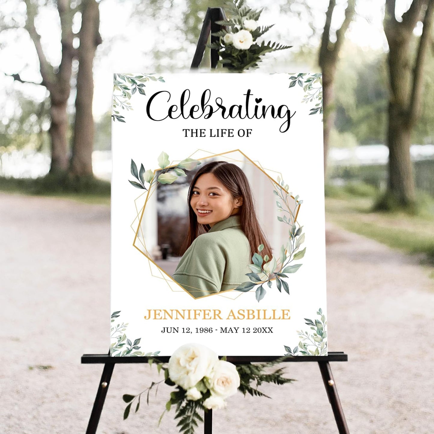 Greenery Funeral Welcome Sign, Celebration of Life Sign, In Loving Memory Sign, Large Funeral Sign, Memorial Sign, Funeral Decor, Funeral Sign, Funeral program