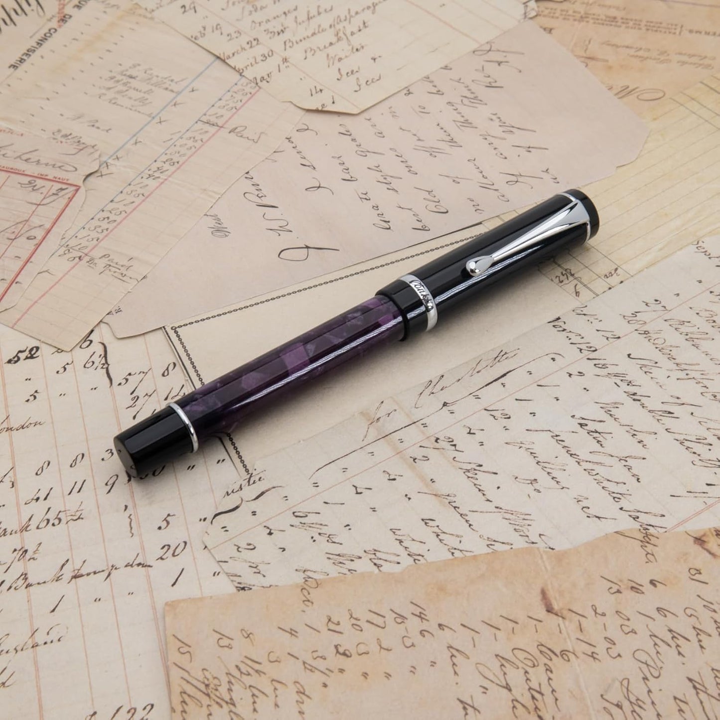 Conklin Duragraph Fountain Pen Purple Nights - Medium Nib, Elegant Writing Instrument with Rich Purple Finish
